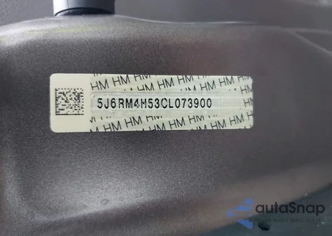 2012 Honda Cr-V Ex z USA, uszkodzony, nr VIN 5J6RM4H53CL073900